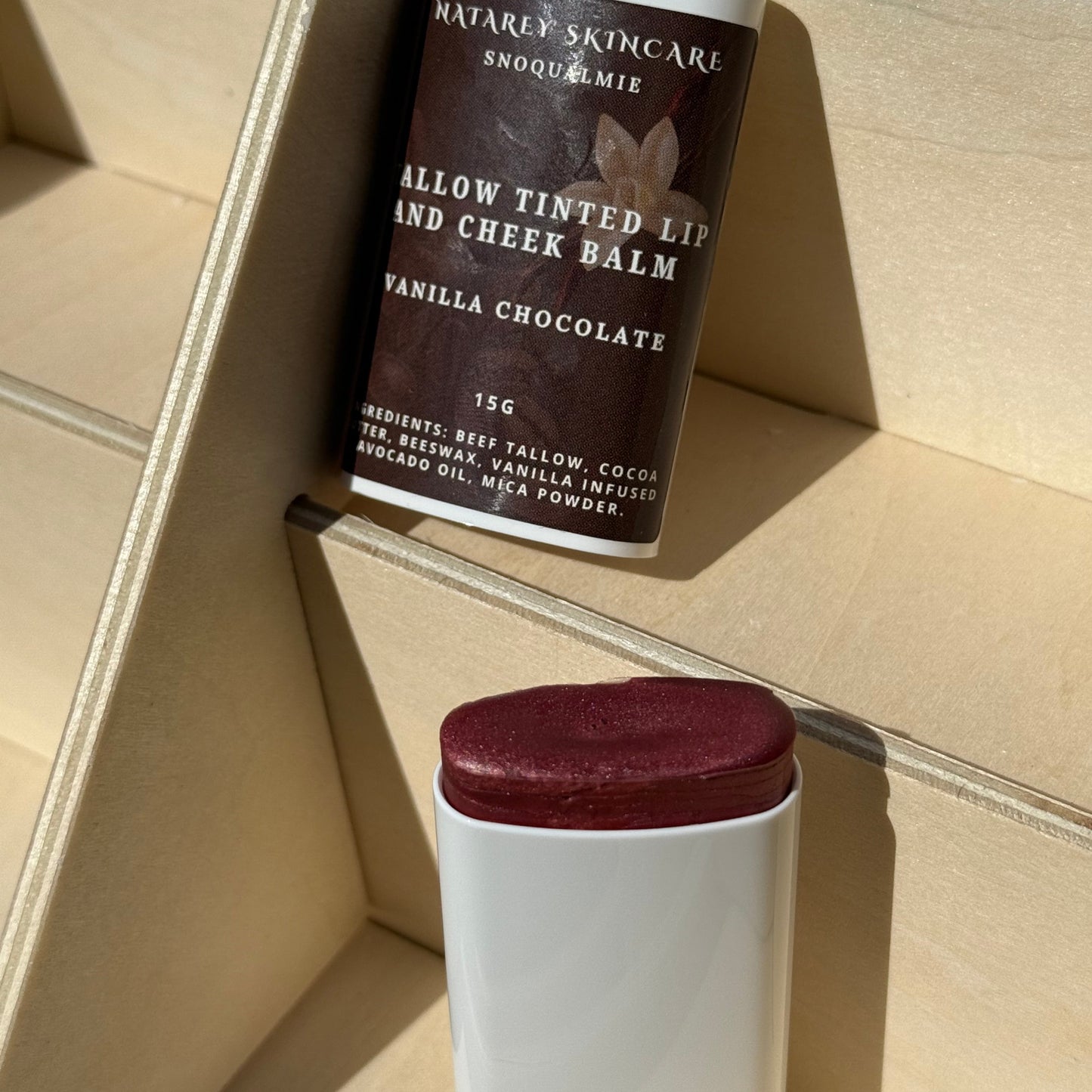 Tallow Beeswax Tinted Lip balm - Vanilla Chocolate